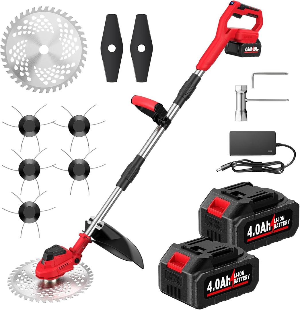 FULLYEA 9 inch Weed Wacker Cordless, 21V Brushless String Trimmer Kit