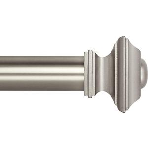 Ivilon Square Designed Style Window Side Curtain Rod, 1 1/8 inch Diameter. 16 to 28 Inch - Satin Nickel