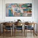 Large Framed Modern Abstract Wall Art Living Room Decor Wall Decorations Line Art Canvas Artwork for Office Home 29"x 58" Neutral Wall Art