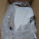 GREENSTELL Small Vanity Stool Chair with Storage and Folding Back, 13" x 13" x 17.7" Faux Fur Soft Ottoman for Teenager, 4 Metal Legs with Anti-Slip Feet, Furry Padded Seat for Makeup, Bedroom, White