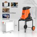 MAXLANDER 15-Amp Electric Wood Chipper Shredder with 50L Collection Bin, 1.8-Inch Cutting Diameter for Yard Waste & Branches, Efficient Mulcher for Composting, 15:1 Reduction Ratio