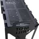 Foldable slot barbecue grill, portable steel barbecue stove, 20inch large baking tray, no tools required for immediate assembly, suitable for camping, picnics, travel, parties, and outdoor use.