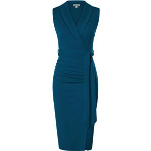 GRACE KARIN Women's Wear to Work Sleeveless Ruched Bodycon Office Pencil Midi Dresses with Belt, Size 10