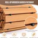 Tatuo 2 Pack Wooden Garden Pathway, 8 ft L x 17 in W Roll Out Walkway Outdoor Path Wood Flooring Boardwalk Pavers for Garden Backyard Patio Beach Outdoor Wedding Party