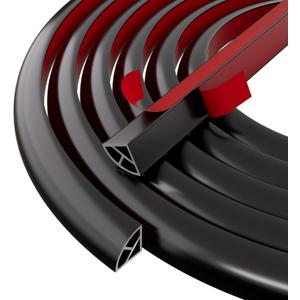 Flexible Quarter Round Molding Bendable Molding Trim,Peel and Stick Silicone Edge Trim for Floor,Tub,Cabinet,Flexible Shoe Molding Around Curved Stairs,Columns and Wall-472 L x 0.6 W x 0.6 H,Black