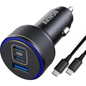 USB-C Car Charger for iPhone 17, 167.5W Max 3-Port Type-C Fast Charging Cigarette Lighter,Charger Adapter for iPhone 17/16/15/14/13,Samsung S24/S23/S22,Pixel,iPad Air,AirPods,Android
