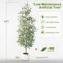 Large Artificial ficus Tree Tall Fake Pencil fig Trees Indoor Outdoor Realistic Floor Plant Faux Plastic Plants Flowers for House Home Living Room Office Front Porch Modern Farmhouse Silk Tree Decor