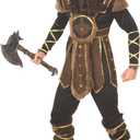 Morph Viking Costume Men Renaissance Viking Halloween Barbarian Costume for Men (X-Large, Brown)