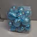 Prextex 36 Piece Christmas Ornaments Set - Acid Blue Christmas Tree Decorations - Shatterproof Ball Ornaments in Small, Medium, and Large Sizes - Durable Holiday Decor for Indoor and Outdoor Use