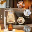 Candle Warmer Lamp with Timer Dimmable, Birthday Gifts for Women Mom, House Warming Gifts New Home Decor, Wax Melt Warmer for Jar Candles with 2 Bulbs (White)