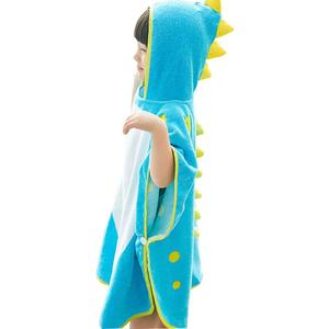 Soft Cotton Baby Bath Towel Beach Towel Bathrobe for Kids (Blue Elephant), Size: 4-8Y