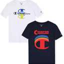 Champion Boys Tee Shirts 2 Pack Short Sleeve T-Shirts for Boys in Sizes 4-18 (Large)