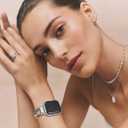 Wearlizer Compatible with Apple Watch Band49/46/45/44/42mm(Series 3 2 1) Women, Dressy Fancy Stainless Steel Metal Strap Pretty Slim Designer Bracelet for iWatch Series 11 10 9 8 7 6 5 4 SE/Ultra 3 2 1