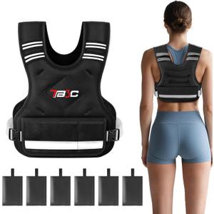Adjustable Weighted Vest for Men and Women,11-20lb Vest with 6 Ironsand Weights for Strength Training,Body Weight Vest Exercise Set for Running, Walking and Home Workouts (Black)