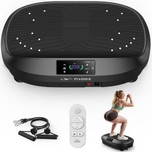 FLYBIRD Vibration Plate Exercise Machine, Adjustable Speed High Intensity Vibration for Muscle Toning Weight Loss Lymphatic Drainage, Full Body Workout Vibration Plate, Black