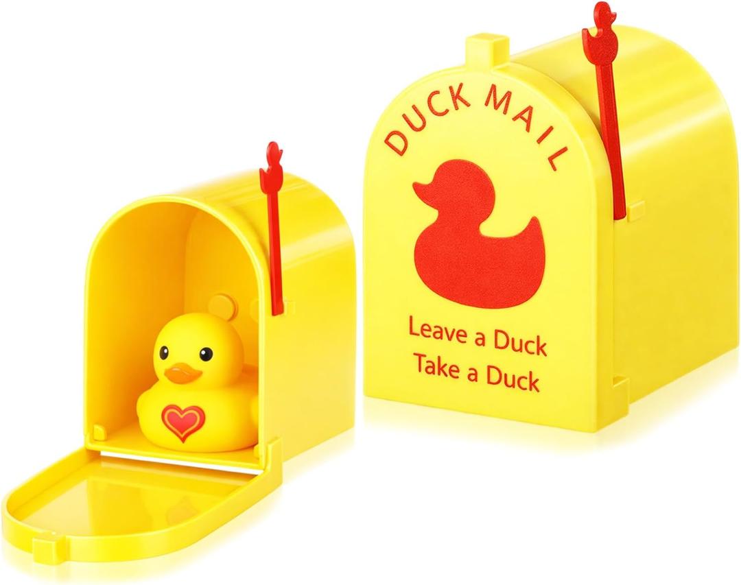3D Printed Magnetic Cruising Ducks Mailbox Wall Mounted Mini Box for Cruise Door Refrigerator Travel Gift Take One Leave One Hiding Game(Classic Style,Yellow)