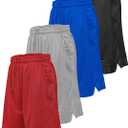 Mens Basketball Shorts with Pockets, Active Athletic Performance Gym Workout Shorts for Men Workout Shorts, 4 Pack (XXXL)