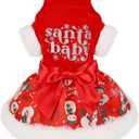 Dog Christmas DressDog Christmas Outfit Sweater,Fleece Dogs Fall Winter Dress Sweater Male FemaleSmall (Red)