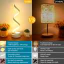 Modern Table Lamps Set of 2, Dimmable Spiral Table Lamps for Night Stand, 12W LED Desk Lamp 3 Color 10 Brightness Level Bedside Lamps Desk Light Office Lamp for Bedroom, Living Room (White)