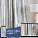 jinchan 100% Blackout Curtains 63 Inches Long for Bedroom, Boho Insulated Curtains Blue Printed on Beige Geometric Drapes Back Tab Rod Pocket Room Darkening Retro Farmhouse Pattern 2 Panels