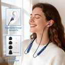 Neckband Bluetooth Headphones, Wireless Bluetooth 6.0 Earbuds with Microphone, Comfortably Light, Deep Bass Earphones 35H Playtime, IPX5 Waterproof, Magnetic Headset for Workout (Navy Blue)