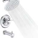 Replacement Faucet Shower Trim Kit for Delta 1300/1400 & 13/14 Series, Tub Shower Faucet Set, High Pressure 8" Round Rain Shower Head - Chrome (Valve/Cartridge Not Included)