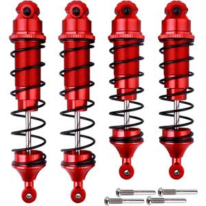 Aluminum Shocks Absorbers Assembled All Metal for Arrma 1/8 Kraton Notorious Outcast 6S BLX Upgrades Parts, Front & Rear, Replace ARA330621 ARA330622 (Set of 4) (Red)