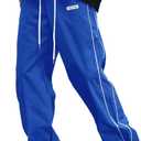 ZAFUL Men's Baggy Track Pants Y2K Streetwear Pants Drawstring Letter Pockets Casual Lounge Trousers (S)
