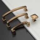 10 Pack Champagne Bronze Cabinet Pulls 4 Inch(102mm) Hole Center Kitchen Cabinet Handles Drawer Pulls Kitchen Hardware Cupboard Handles Bathroom Solid Dresser Handles