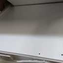 Farmhouse End Table, 24" Large End Tables with Storage, Rustic Square Sofa Beside Table with Glass Barn Door, Wood Side Table Square Nightstand for Living Room, Bedroom, Office (White)