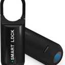 Smart Fingerprint Padlock for Locker, Small Rechargeable Fingerprint Lock, Keyless Biometric Thumbprint Padlock for Gym School Locker, Suitcase, Backpack (Black)
