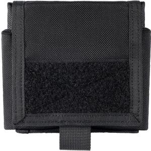 TACNEX Folding Dump Pouch for Duty/Battle/Range Belt Roll Up MOLLE Magazine Drop Pouch Drawstring Open Mag/Tool Recovery Waist Bag Utility Storage Pack for Hunting Shooting (Vertical Black)