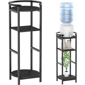 Water Dispenser Floor Stand, Water Jug Stand for 1-5 Gallon, Sturdy Water Stand with Shelves, 3 Tier Water Dispenser Storage(36.5" H-11.8" W),Water Jug and Plant Stand