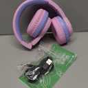 iClever BTH12 Kids Bluetooth Headphones,Colorful LED Lights,74/85dBA Safe Volume,85H Playtime,Bluetooth 5.2,Over Ear Headphones Builtin Mic for iPad/Tablet/Airplane,Blossom Pink