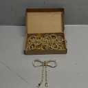 Highergo 12 Pcs Rhinestone Christmas Bows Ornaments Sparkly Glitter Bow Christmas Tree Ornaments for Xmas Wreath Garland Fireplace Home Decorations(Classic Style,Silver)