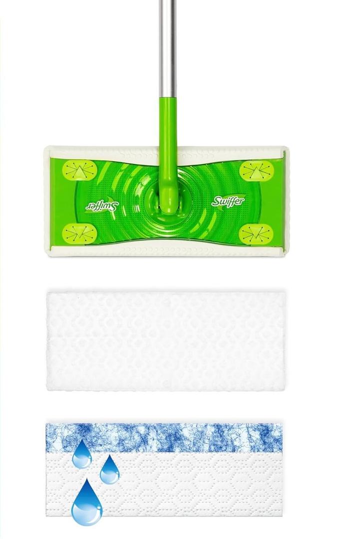 Swiffer Sweeper 2-in-1 Mops for Floor Cleaning, Dry and Wet Multi Surface Floor Cleaner, Sweeping and Mopping Starter Kit, Includes 1 Mop + 19 Refills, 20 Piece Set