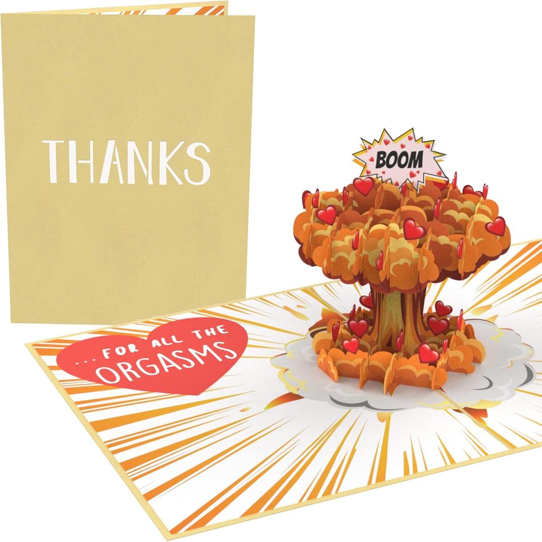 PopLife Naughty Thank You 3D Pop Up Card - Love Explosion Valentine's Day card