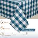 Buffalo Plaid Check 52"x70" Tablecloth 100% Cotton Washable Rustic Rectangle Table Cover Decorative for Gifts, Dining, BBQ, Buffet Parties & Camping - Teal