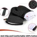  Oven Mitts and Pot Holders,500 Heat Resistant Oven Mitts Sets,Silicone Oven Gloves, Non-Slip Silicone Textured Grip,Black ( On Size )