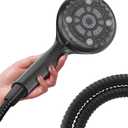 LOKBY High Pressure 6-Settings Shower Head with Handheld - 5'' Powerful Detachable Shower Head Set for low water pressure - 59'' Stainless Steel Hose - Tool-less 1-Min Installation