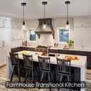 Pendant Light Over Island Hanging Lighting Industrial Clear Glass Adjustable Cord for Sink Kitchen Island Dining Room, Black, 1 Pack
