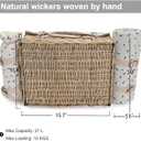 Multifunctional Wicker Picnic Basket Set for 4 with Blanket and Picnic Table, Insulated Picnic Set with Full Tablewares for Camping Outdoor Couples,Cherry