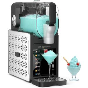 CROWNFUL Slushie Machine for Home, 101oz (64oz Liquid Fill) Frozen Drink Maker, No Ice Needed, 6 Programs for Soft Serve, Frozen Margaritas, Frappés and more, Auto-Clean, Maintains Freshness for 12hrs