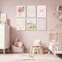 Christian Nursery Wall Art Bible Verse Canvas Wall Decor Pink Vintage Girls Nursery Poster Scripture Floral Bow Print Coquette Room Decor Pictures Jesus Artwork for Bedroom 8x10x6 Inch Wrapped Canvas