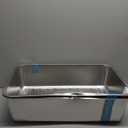 Stainless Steel Sifting Litter Box for Clumping Clay Litter, Large Metal Sifting Litter Pan with Litter Storage Bag,Easy Cleaning-17.7 ''Lx 13.8''W x 6''H