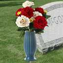 Cemetery Vases with Spikes,Grave Vases for Cemetery with Metal Spikes and Drainage Holes,Grave Flower Holder for Headstones Memorial Gifts Loss of Loved One