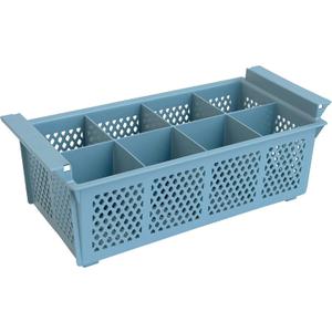 Flatware Rack  8-slot Plastic Cutlery Basket  Large 16" Organizer for Knives, Forks, Spoons, Silverware, Kitchen Utensils, Essentials, Craft & Office Supplies  Dishwasher Basket