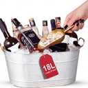 18 Stainless Steel Beverage Tub - 5 Gallon - Gold Handles & Shovel Included - Holds 30 Bottles & Stays Cold for Hours - Use as Wine Bottle Chiller to Beer Bucket Holder - Leak Proof (Gold)