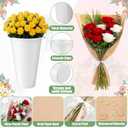 LemonRoad 56 Pcs Flower Bar Buckets Set Kit 6 Pcs Galvanized Bucket Bar 50 Packs Kraft Paper Flowers Gift Bags for Wedding and Cut Flowers, Balcony Garden(Transparent,Plastic,9.8 Inch)