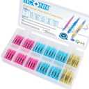 TICONN 100PCS Heat Shrink Butt Wire Connector Kit, Insulated Waterproof Electrical Wire Crimp Terminals Butt Splice for Marine Automotive (100PCS)